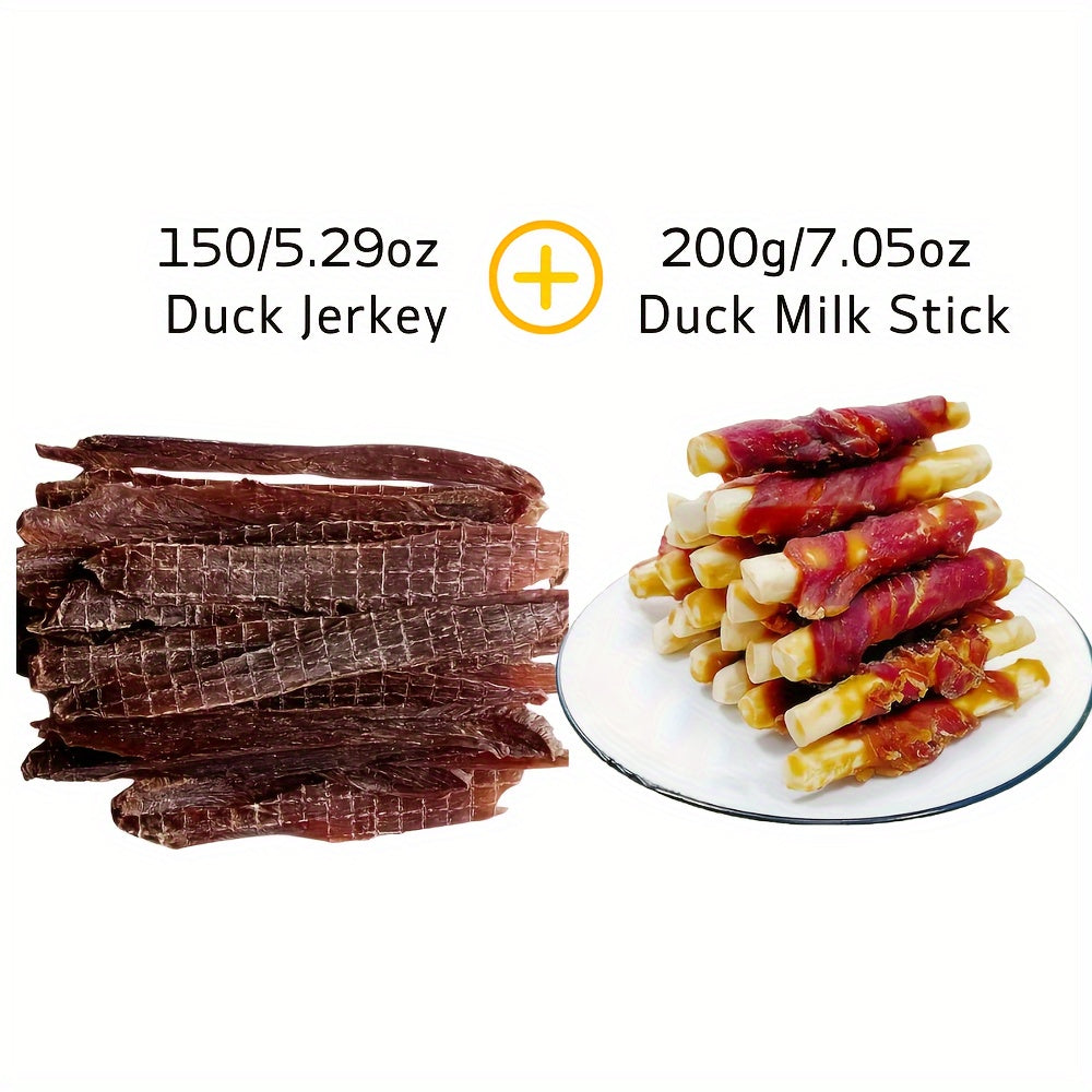 400 g Mixed Chicken & Duck Dog Training Treats - 7.05oz+7.05oz/200g+200g, Chicken Jersey + Chicken Milk Stick